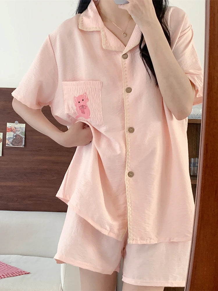 Women’s 3pc Cloud Cotton Loungewear Set | Blue Summer PJs