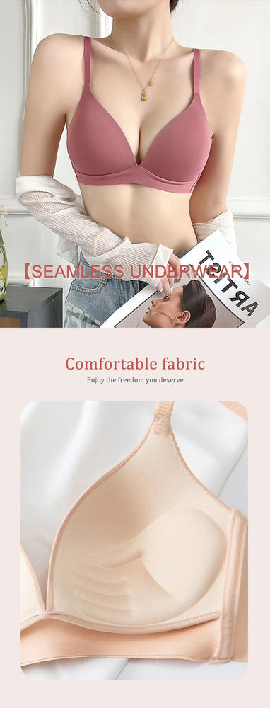 FallSweet 3PCS Seamless Push-Up Bra | Wireless Glossy Comfort