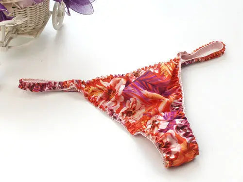 100% Pure Mulberry Silk G-String – Breathable Low-Rise Luxury Thong for Women