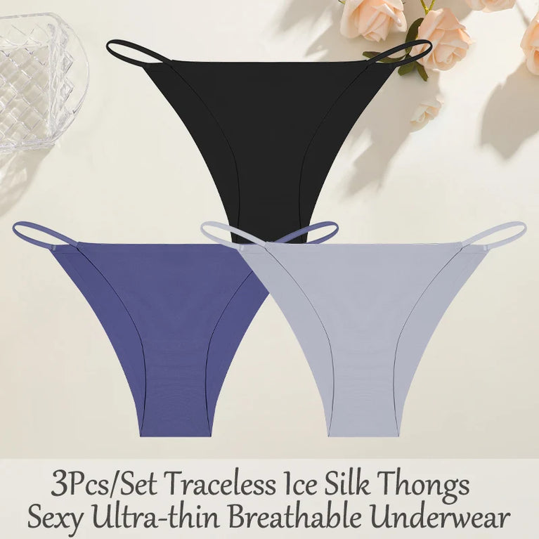 3pc Bikini Set | Low-Waist Traceless Brazilian Briefs