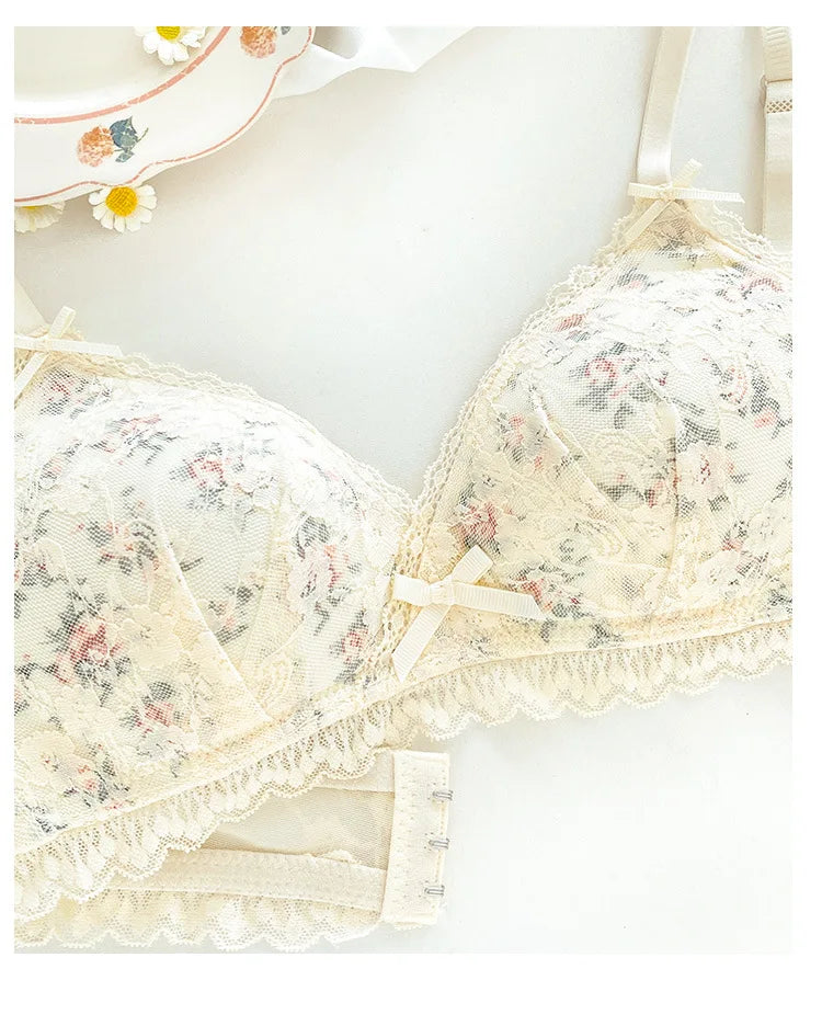 French Lace Bralette | Seamless Transparent Lingerie