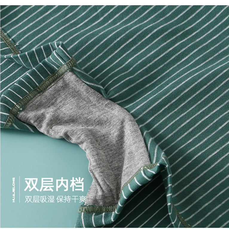 Striped Cotton Boyshorts (3-Pack) – Mid-Rise Breathable Seamless Underwear