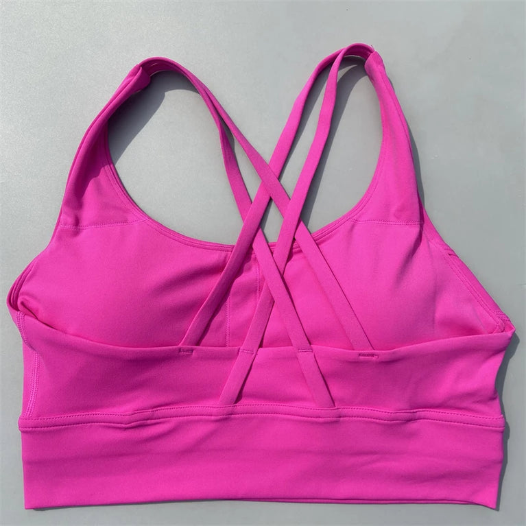 High-Support Cross-Strap Sports Bra | Professional Yoga Vest