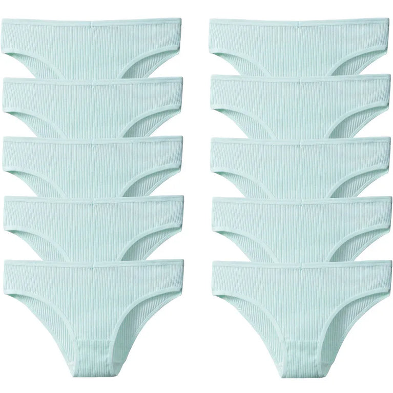 10pc Soft Cotton Briefs | Sexy Breathable Low-Waist Set