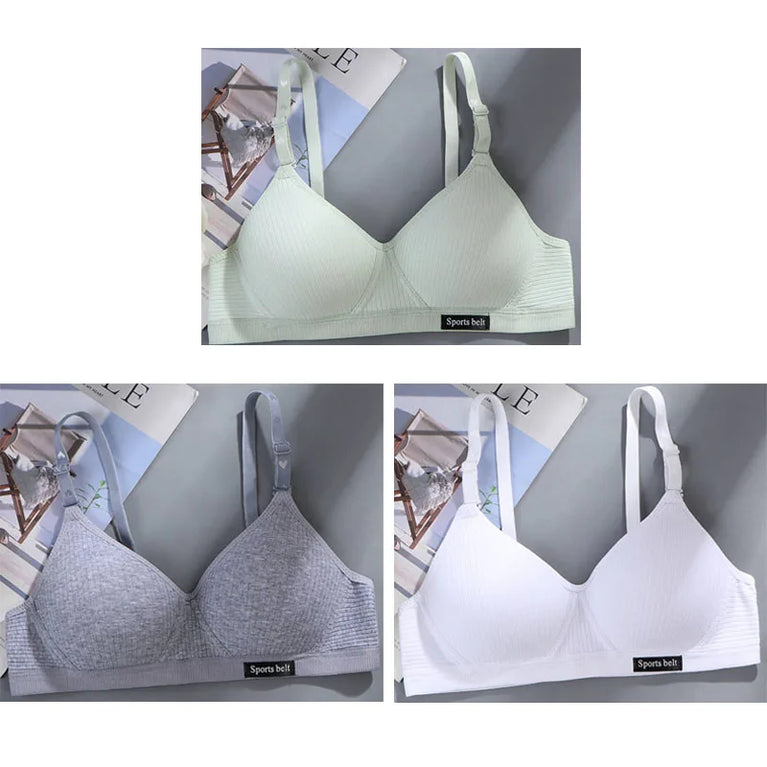 3-Piece Thin Teens Sport Seamless Training Bra Set – Soft & Skin-Friendly