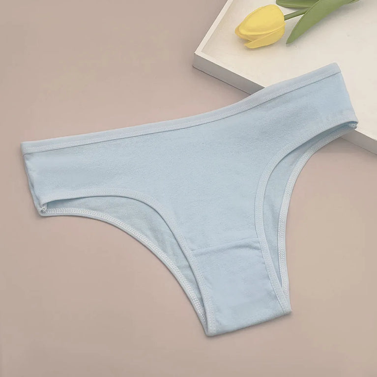 5pc Cotton Bikini Thongs | Low-Waist Brazilian Set
