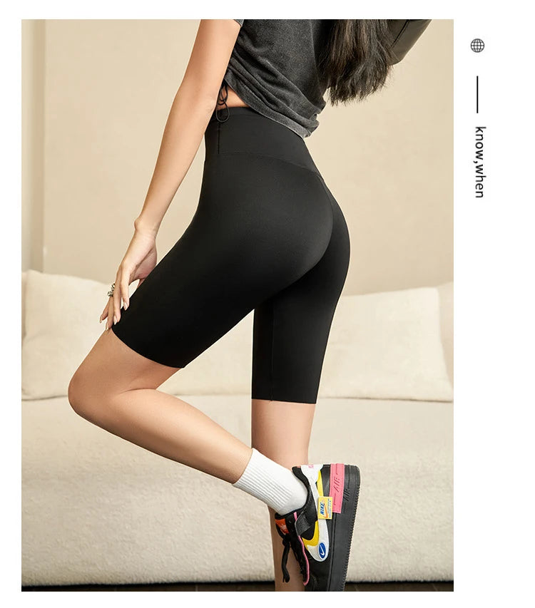 Summer Shark Biker Shorts | High-Waist Performance Knee Leggings