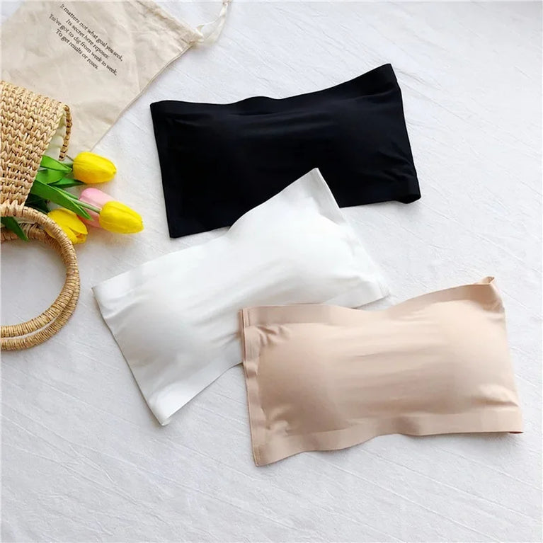 Ice Silk Strapless Tube Top | Seamless Multi-Way Bralette