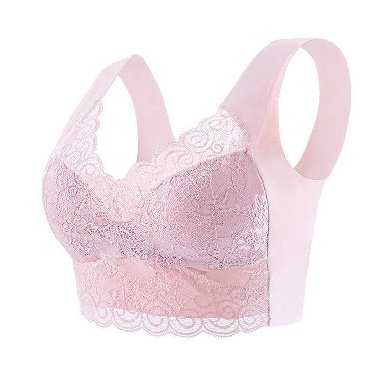Seamless Lace Bra | Wireless Full-Cup Push-Up