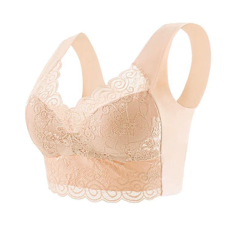 Seamless Lace Bra | Wireless Full-Cup Push-Up