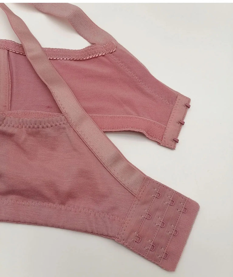 Bamboo Fiber Wireless Bra – Full Coverage Lace Comfort