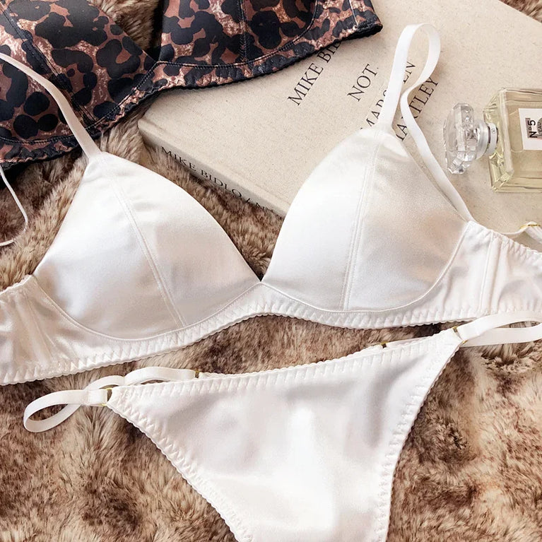 Leopard Print Push Up Bra & Brief Set – Sexy Wire-Free Lingerie