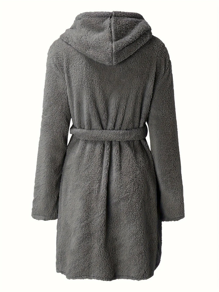 Women’s Thick Hooded Fleece Robe | Cozy Winter Bathrobe