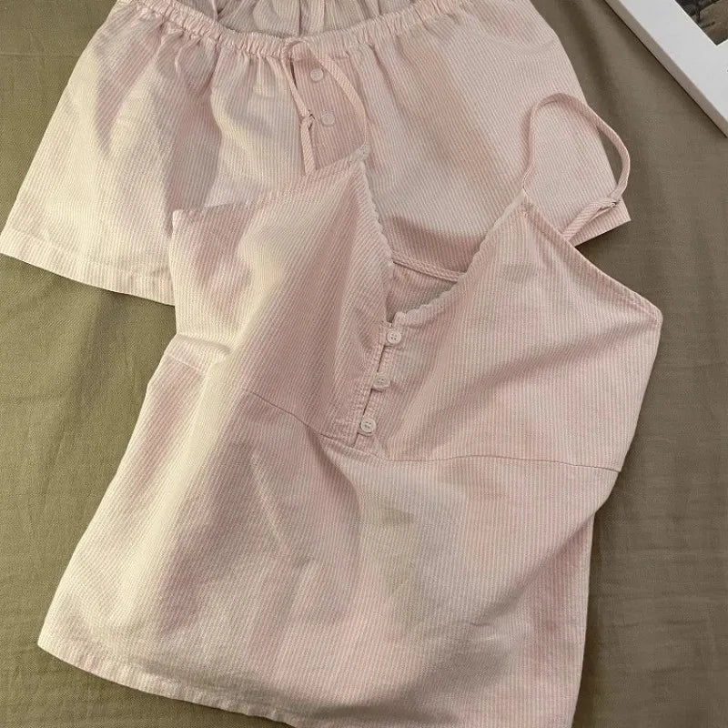 New Cotton Summer Pajama Set | Short Sleeve Home Suit