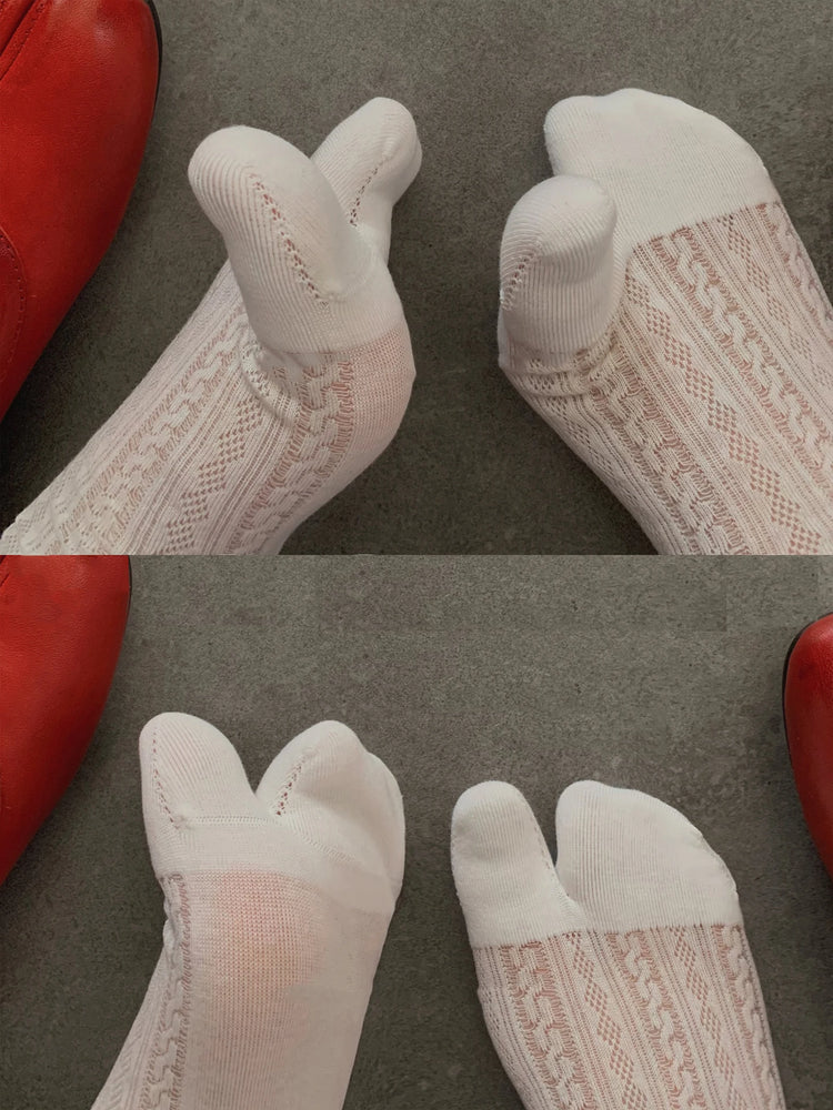 Summer Thin Tabi Socks | Breathable Two-Toed Mesh Cotton Set