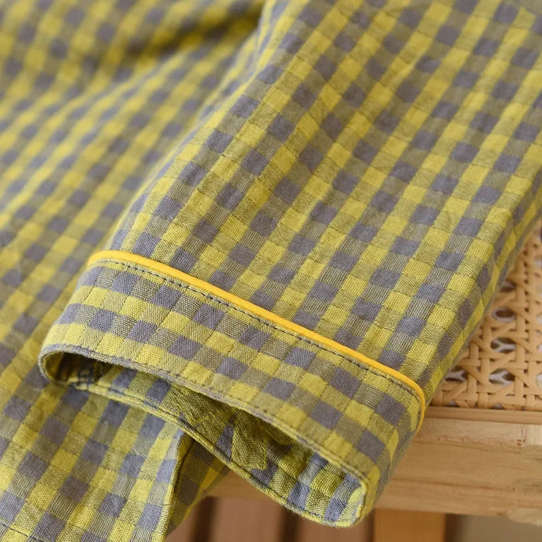 Women’s Cotton Plaid Pajamas | Pink & Green Checkered Set
