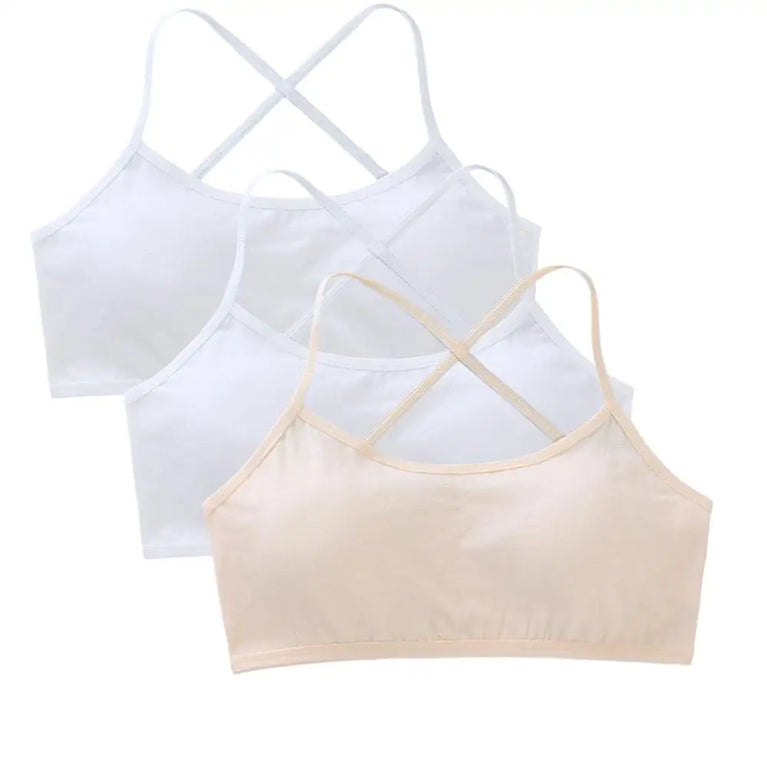 3-Pack Cotton Training Bras | Soft Teen First Camisole