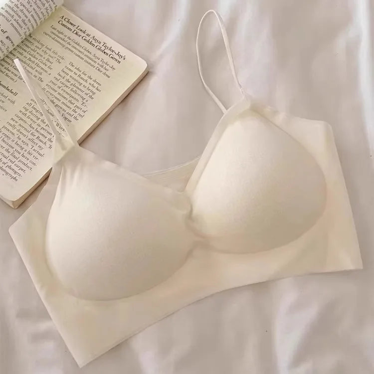 Summer V-Neck Seamless Bralette | Gathered No-Trace Comfort