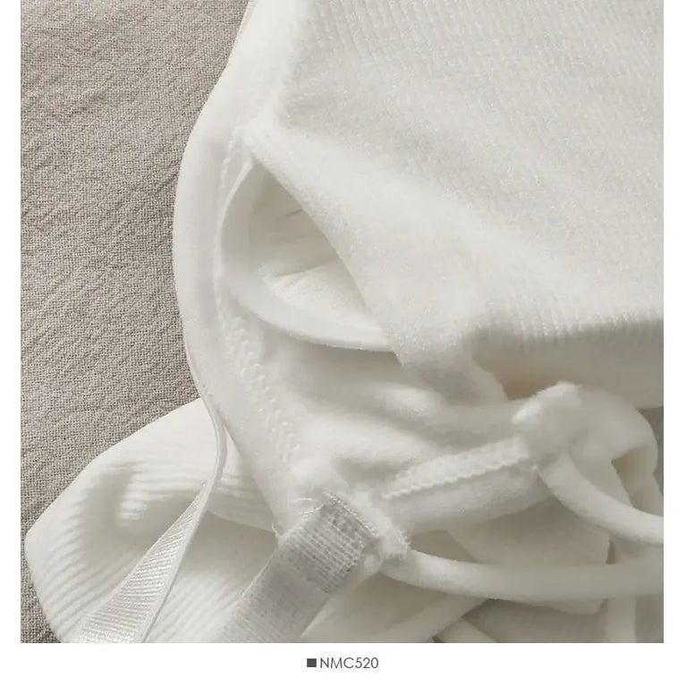 Built-in Bra Sexy Tank Top | Seamless Off-Shoulder Crop Cami