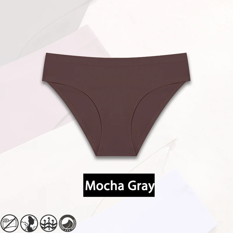 Sexy Ice Silk Women's Underwear – Low-Waist Seamless Invisible Briefs