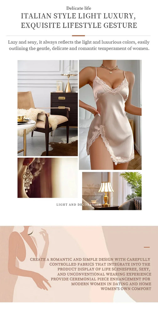 Leopard Print Mini Nightdress – Sexy V-Neck Backless Side-Split Slip Sleepwear for Women