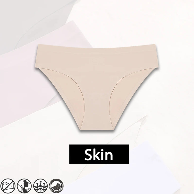 Sexy Ice Silk Women's Underwear – Low-Waist Seamless Invisible Briefs