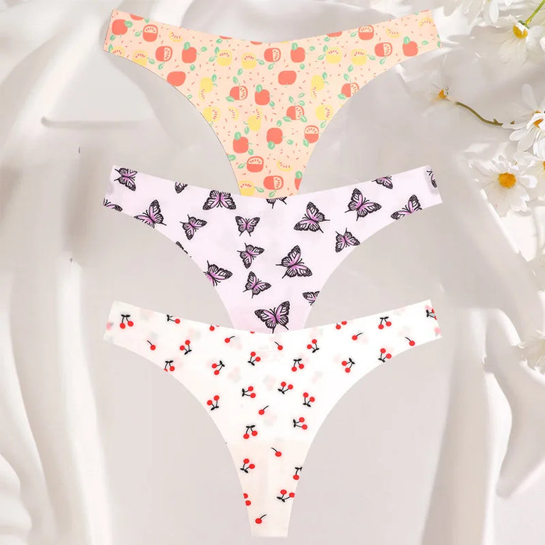 3-Pcs Sexy Colorful G-String Set – Seamless Low-Rise Bikini Thongs for Women (S-XL)