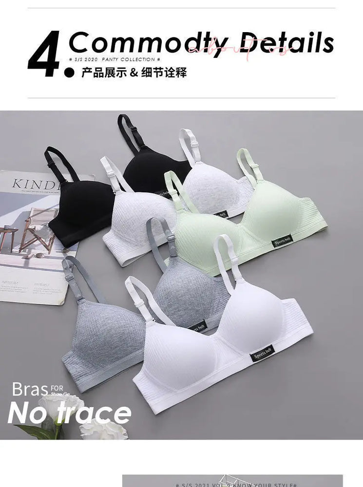 3-Piece Thin Teens Sport Seamless Training Bra Set – Soft & Skin-Friendly