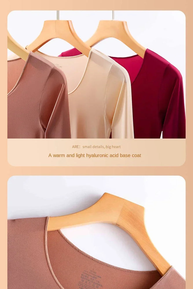 Women’s Ultra-Thin Thermal Top | Seamless Long-Sleeved Skin
