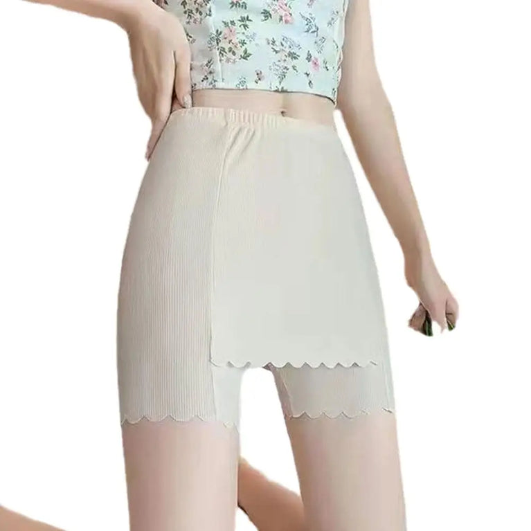 Ice Silk Seamless Safety Shorts | Double-Layer Summer Bloomers