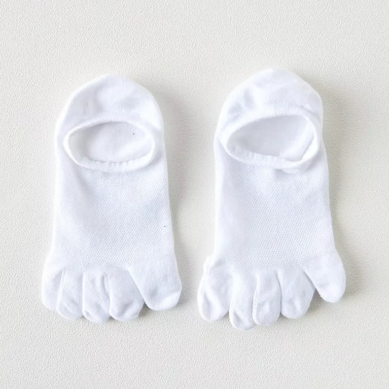 Women Cotton Five Toe Breathable Middle Tube Casual Socks