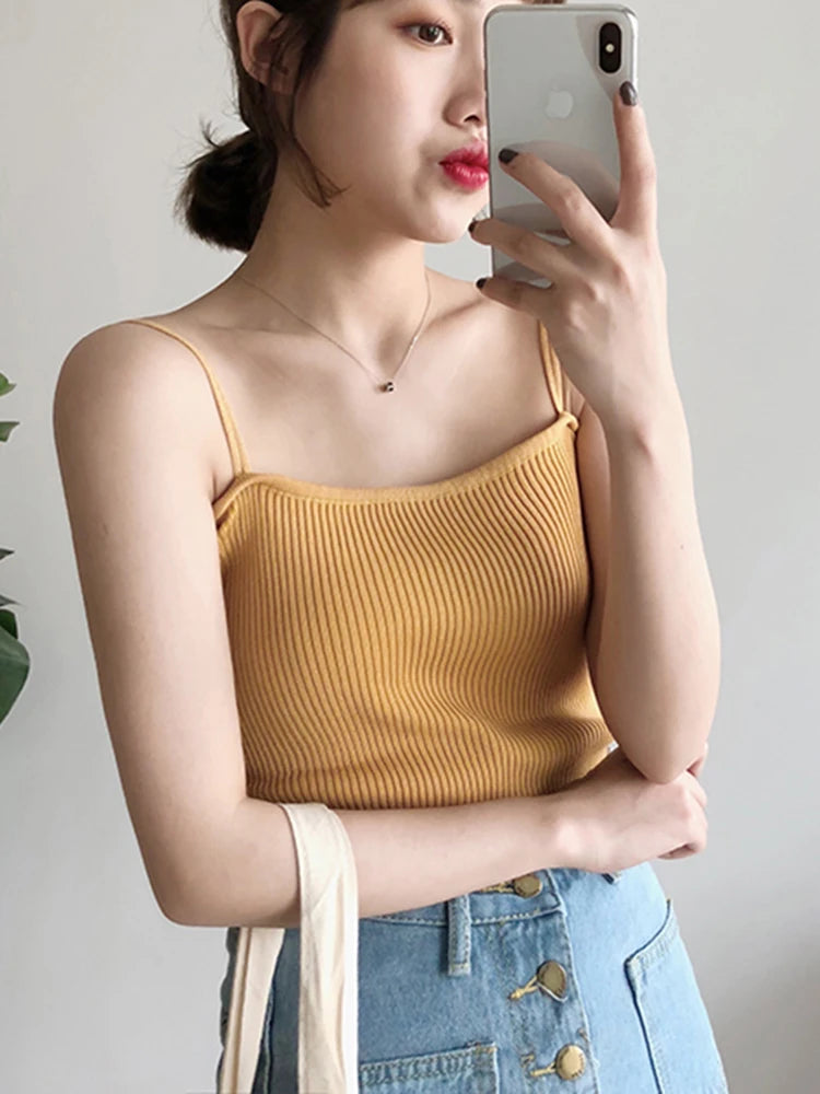 Casual Women Halter Crop Tops Sleeveless Backless Vest
