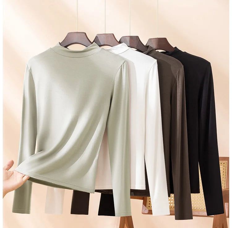 Women’s Half-High Collar Thermal Top | Silky Viscose Base Layer