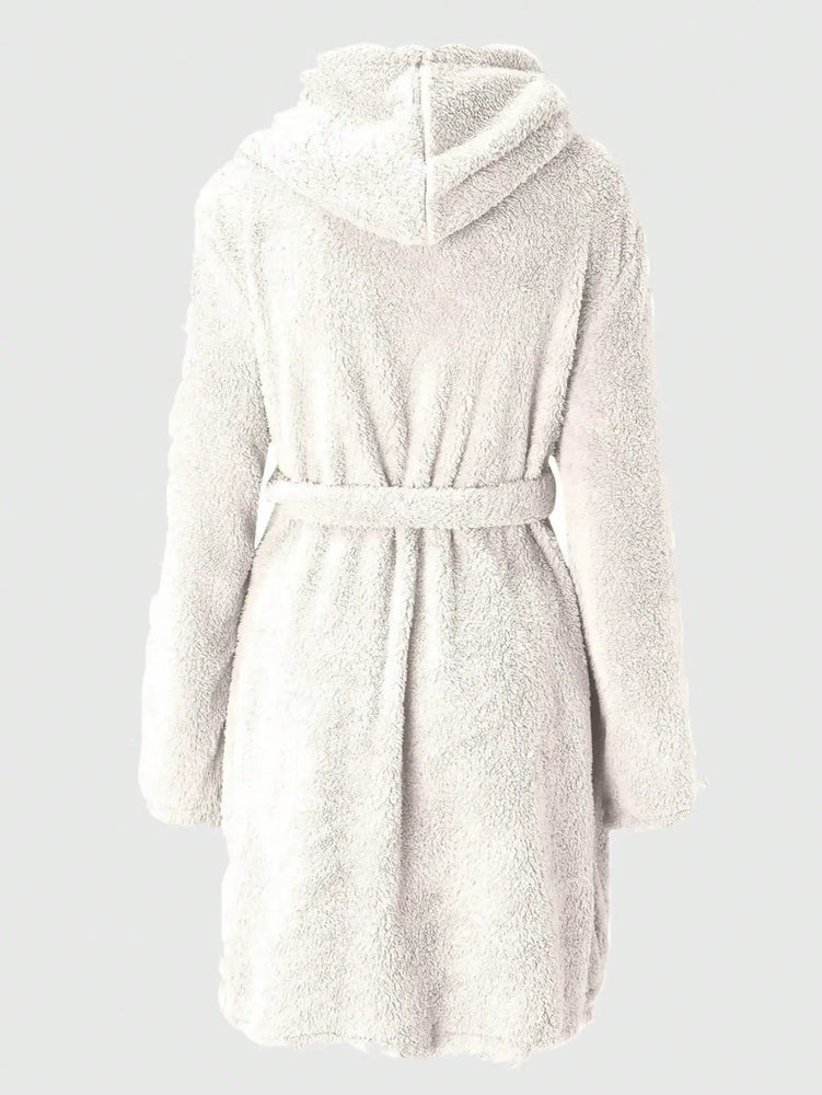 Women’s Thick Hooded Fleece Robe | Cozy Winter Bathrobe