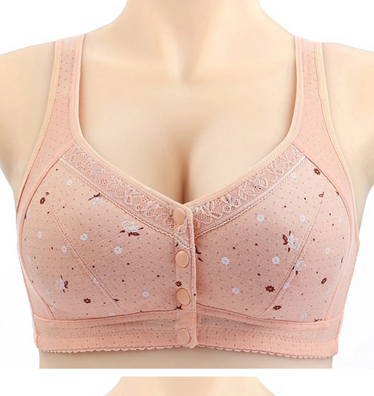 Front-Closure Seamless Bra Set – Wireless Sexy Lace Support