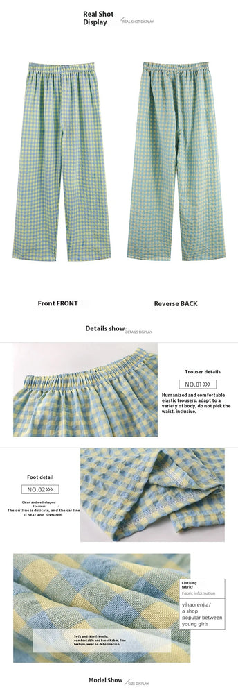 Loose Plaid Pajama Pants | Thin Summer Home Trousers