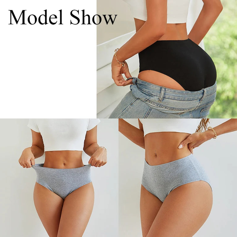 Comfort Cotton Panties (4-Pack) – Mid-Rise Seamless Breathable Briefs