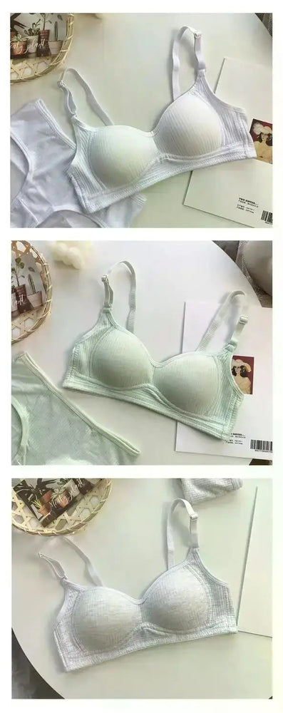 Seamless Cotton V-Neck Bralette | Wireless Summer Push-Up