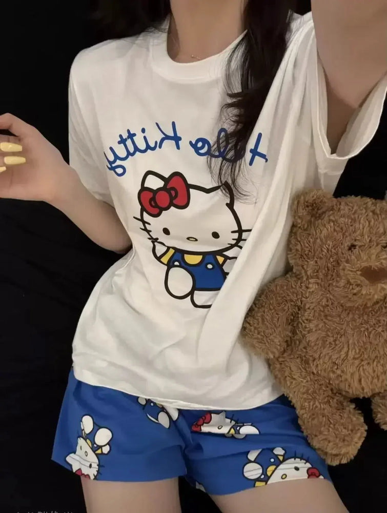 Hello Kitty Summer Pajama Set | Cute Cartoon Short-Sleeve Specifications