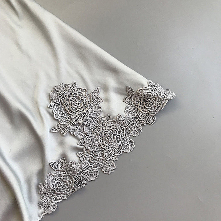 Women’s Sexy Lace Nightdress | Silk-Touch Robe & Briefs Set