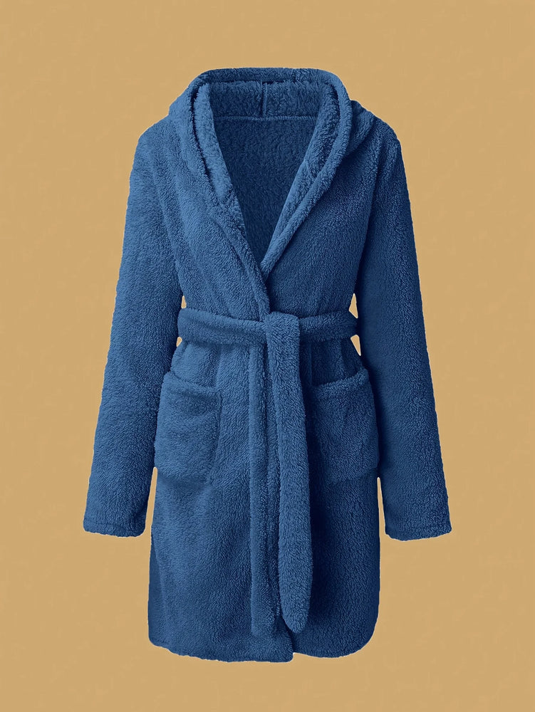 Women’s Thick Hooded Fleece Robe | Cozy Winter Bathrobe