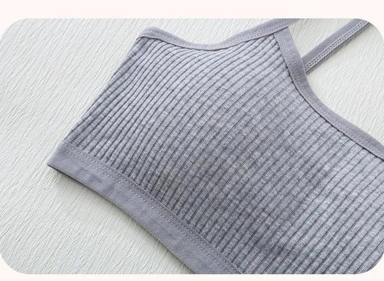Ribbed Cotton Training Bra | Soft Girls' Sports Vest