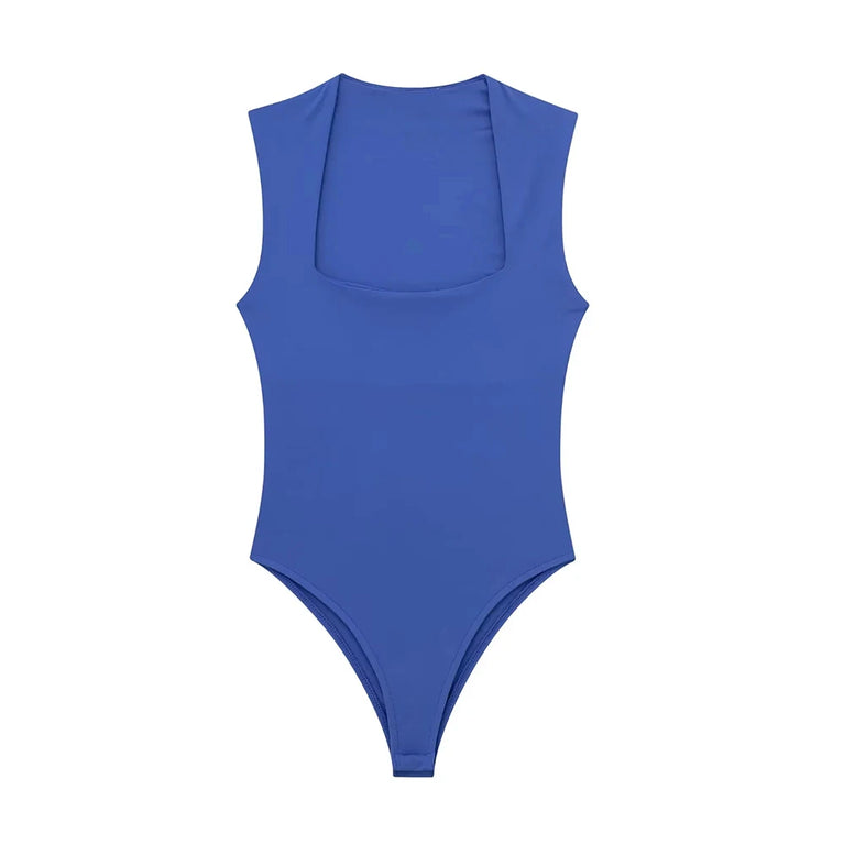 Square Neck Sleeveless Bodysuit | Sexy Fashion Skinny Playsuit