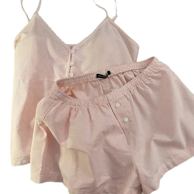 New Cotton Summer Pajama Set | Short Sleeve Home Suit