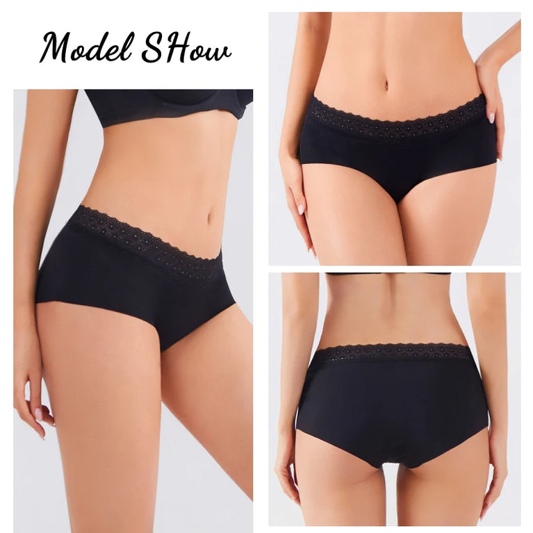 Floral Briefs (5-Pack) – Mid-Rise Breathable Lace-Trimmed Panties