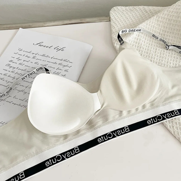 Seamless Deep V Cotton Bra – Wireless Everyday Comfort