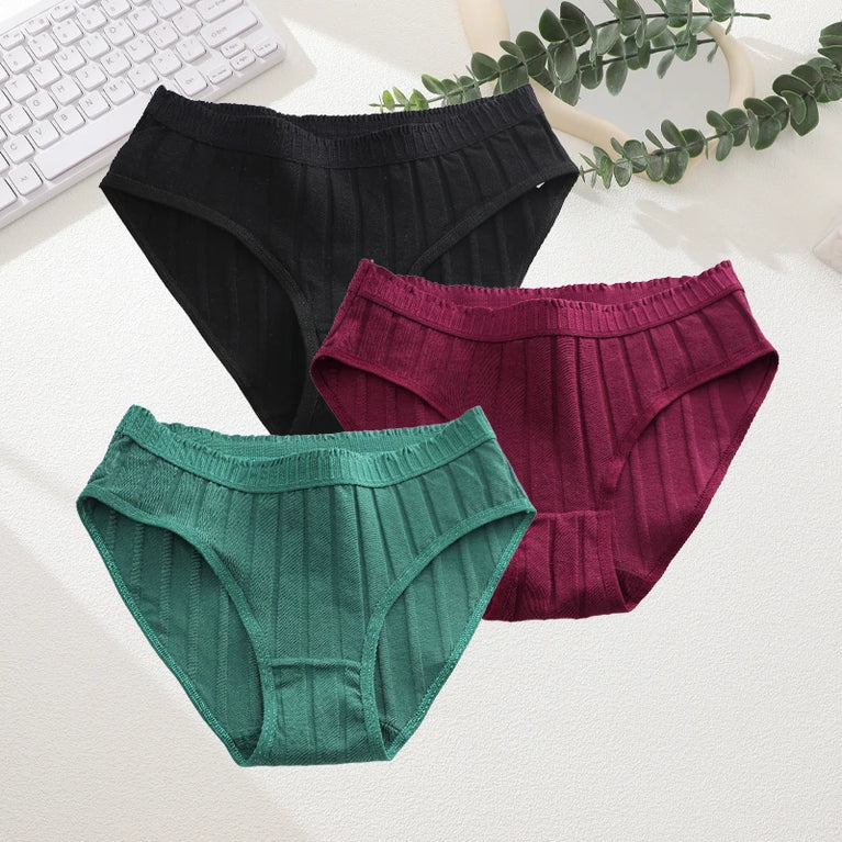 3pc Breathable Cotton Briefs | Low-Waist Dopamine Summer Set