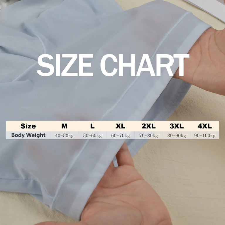 Ultra-Thin Ice Silk Boxer Underwear – High-Waist Seamless Safety Short Pants