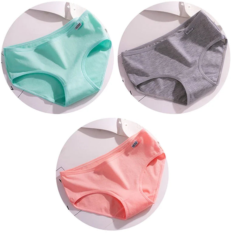 3pc Mid-Rise Cotton Briefs | Breathable Plus Size Comfort Set