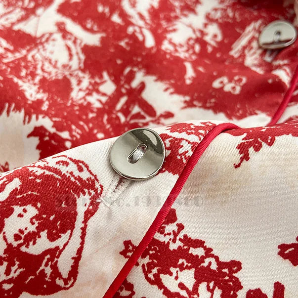Elegant Floral Satin Pajama Set | Long Sleeve Summer Sleepwear